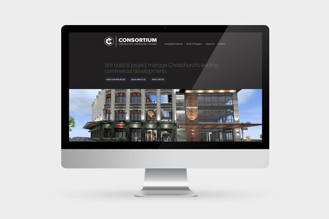Consortium Construction responsive website - desktop