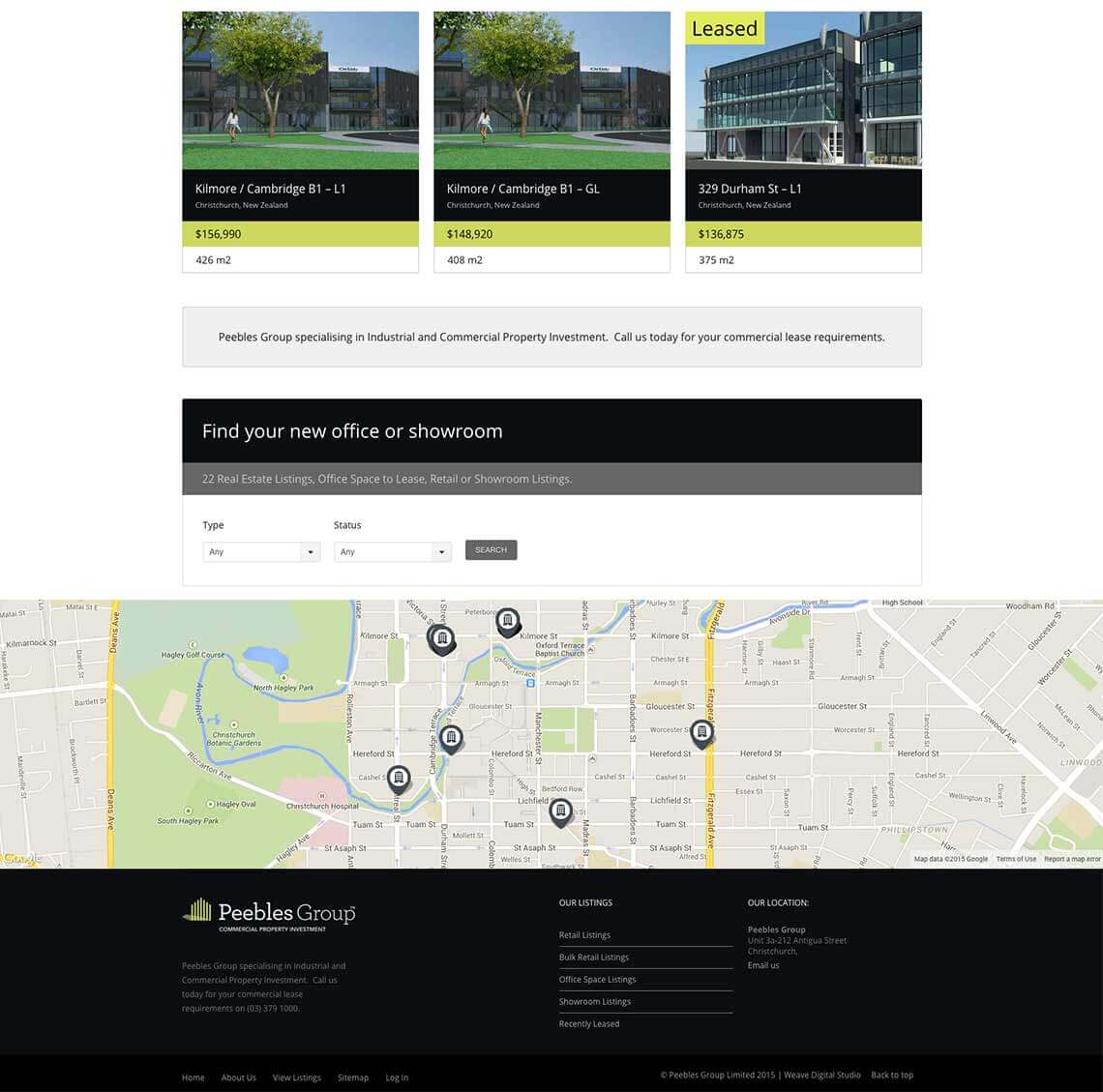 Peebles Property Group real estate website design 3